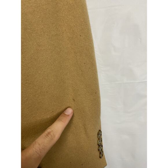 Oscar De La Renta Mens Cashmere Wool Solid Camel Blazer Sport Coat Size 44 R - Picture 5 of 5